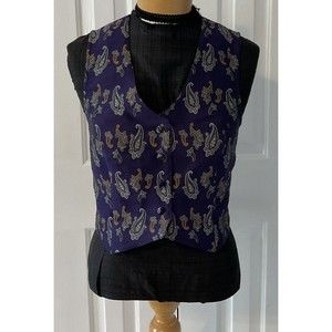 Victoria Secret Vintage Purple Paisley Silk Blend Vest Size XS